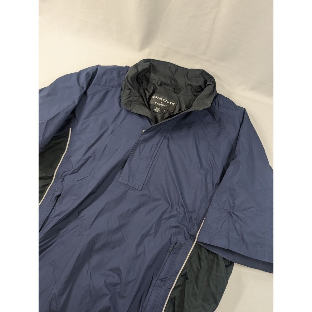 FootJoy DryJoys Pullover Jacket Large Navy Golf Rain Short Sleeve Windbreaker